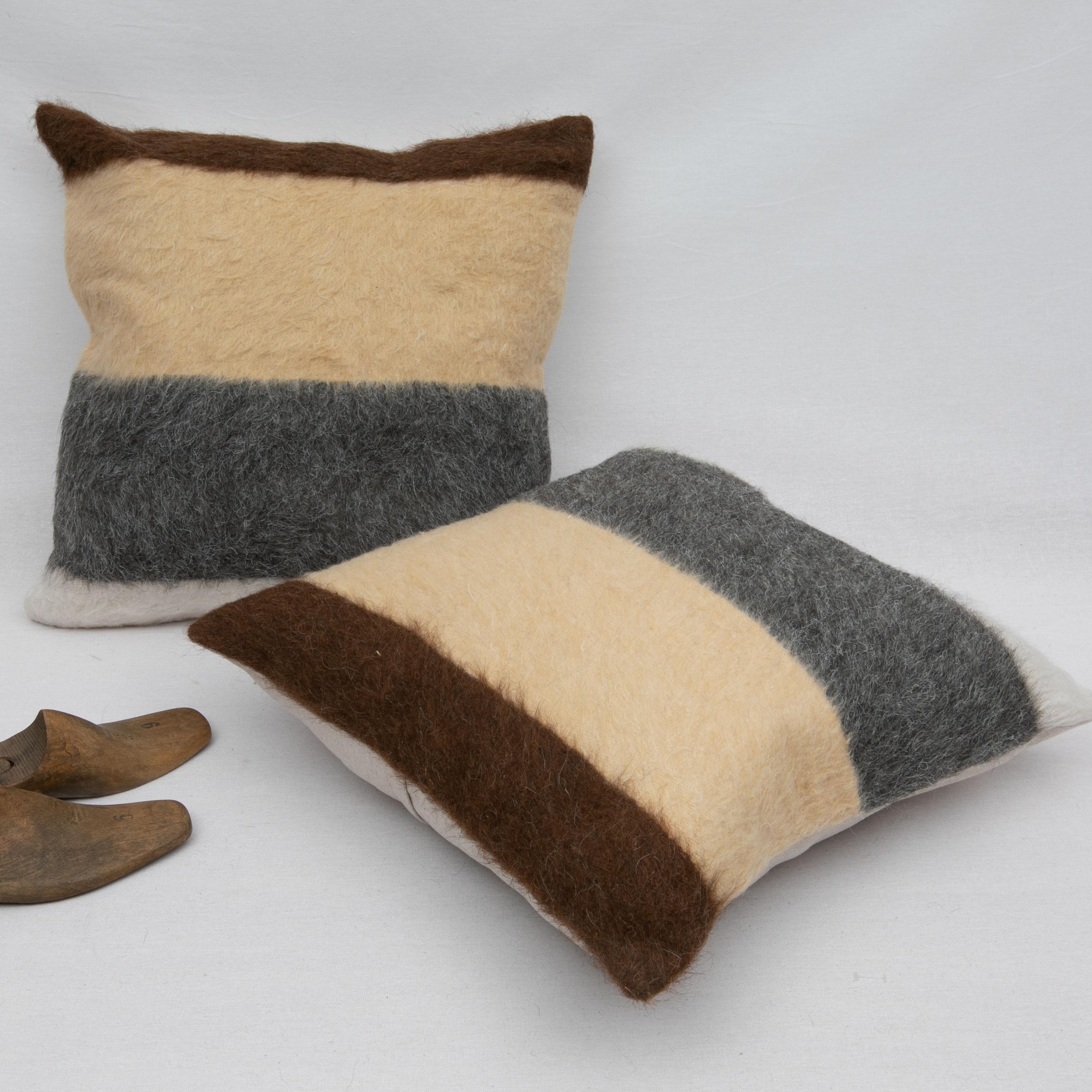 Rustic Angora/ Mohair Siirt Blanket Pillow Covers, 1960s/70s