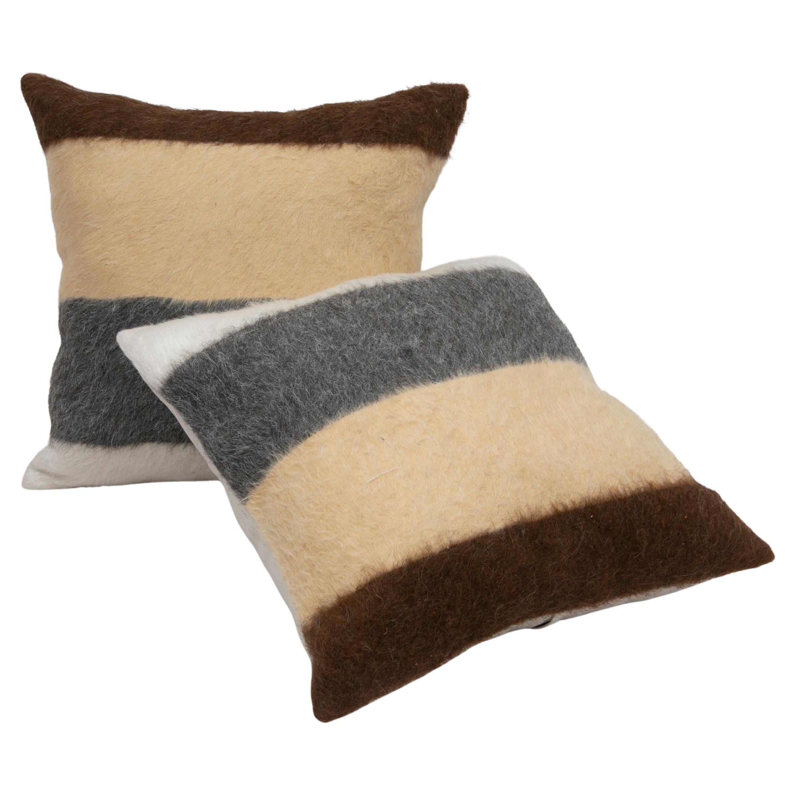 Angora/ Mohair Siirt Blanket Pillow Covers, 1960s/70s For Sale