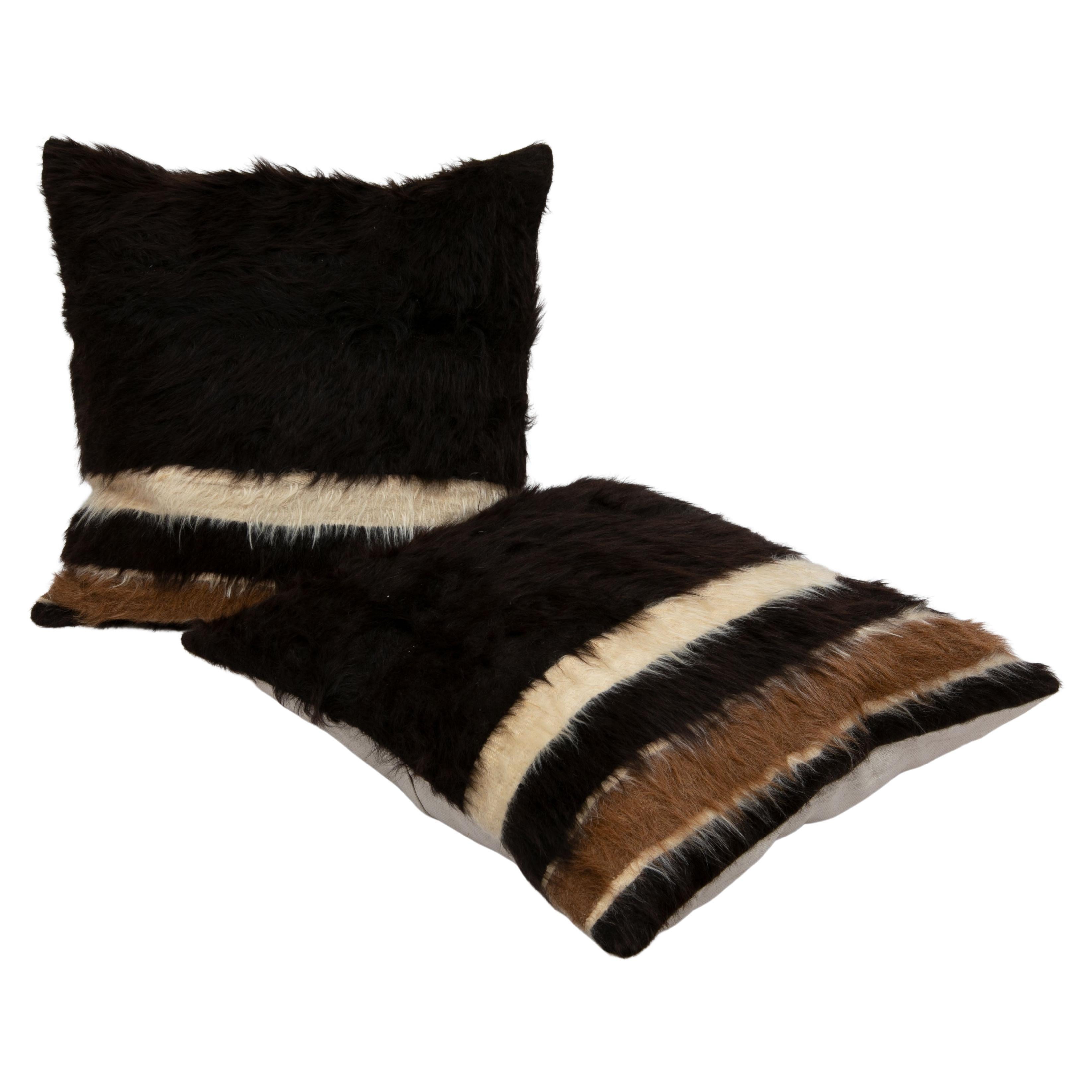 Angora/ Mohair Siirt Blanket Pillow Covers, 1960s/70s For Sale