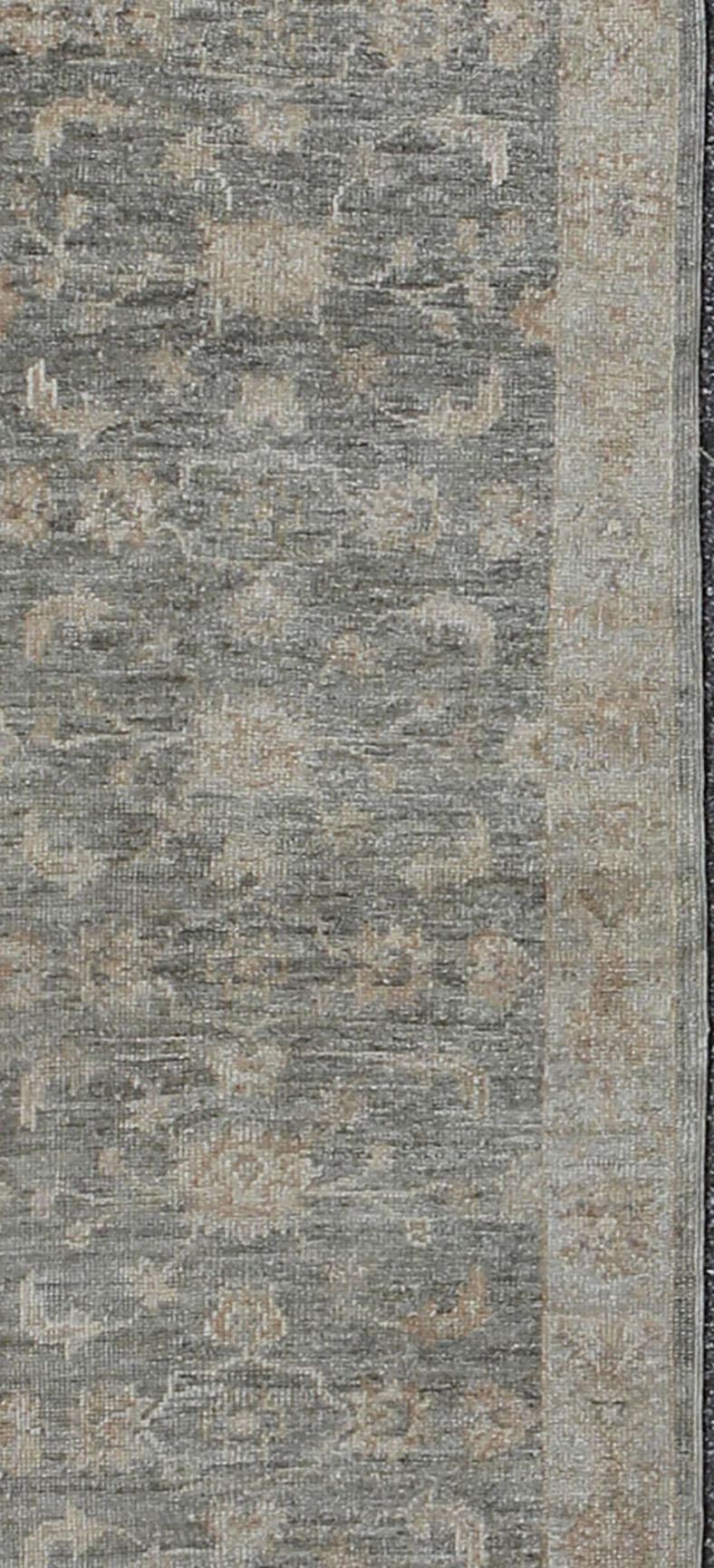Green grey, grey, light yellow green angora Oushak runner from Turkey, rug AN-123970, country of origin / type: Turkey / Angora Oushak

Measures: 2'9 x 15'

From our Angora Collection, this piece is made with a combination of angora and old