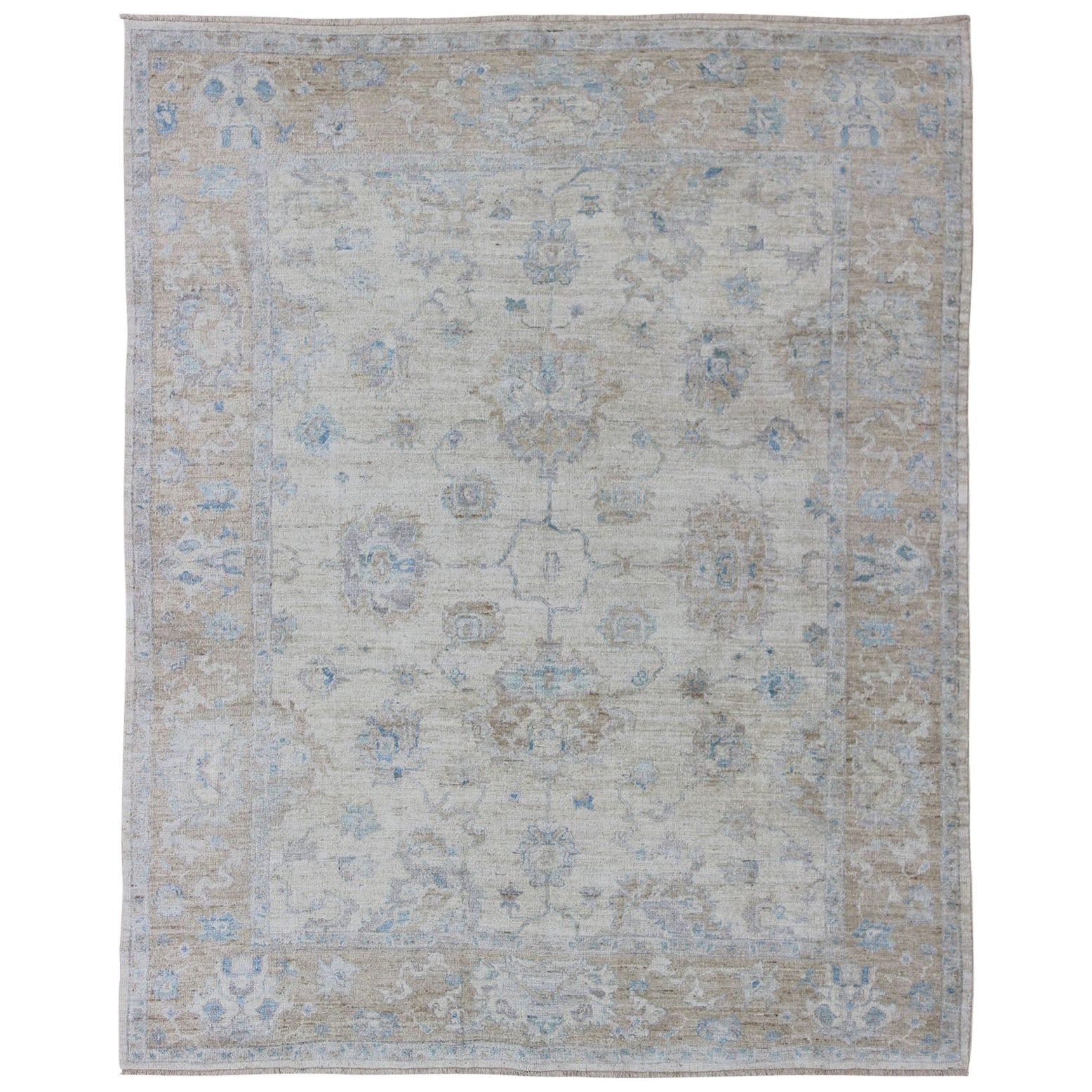 Angora Oushak Türkischer Teppich mit Blumenmuster von Keivan Woven Arts, Angora