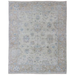Angora Oushak Türkischer Teppich mit Blumenmuster von Keivan Woven Arts, Angora