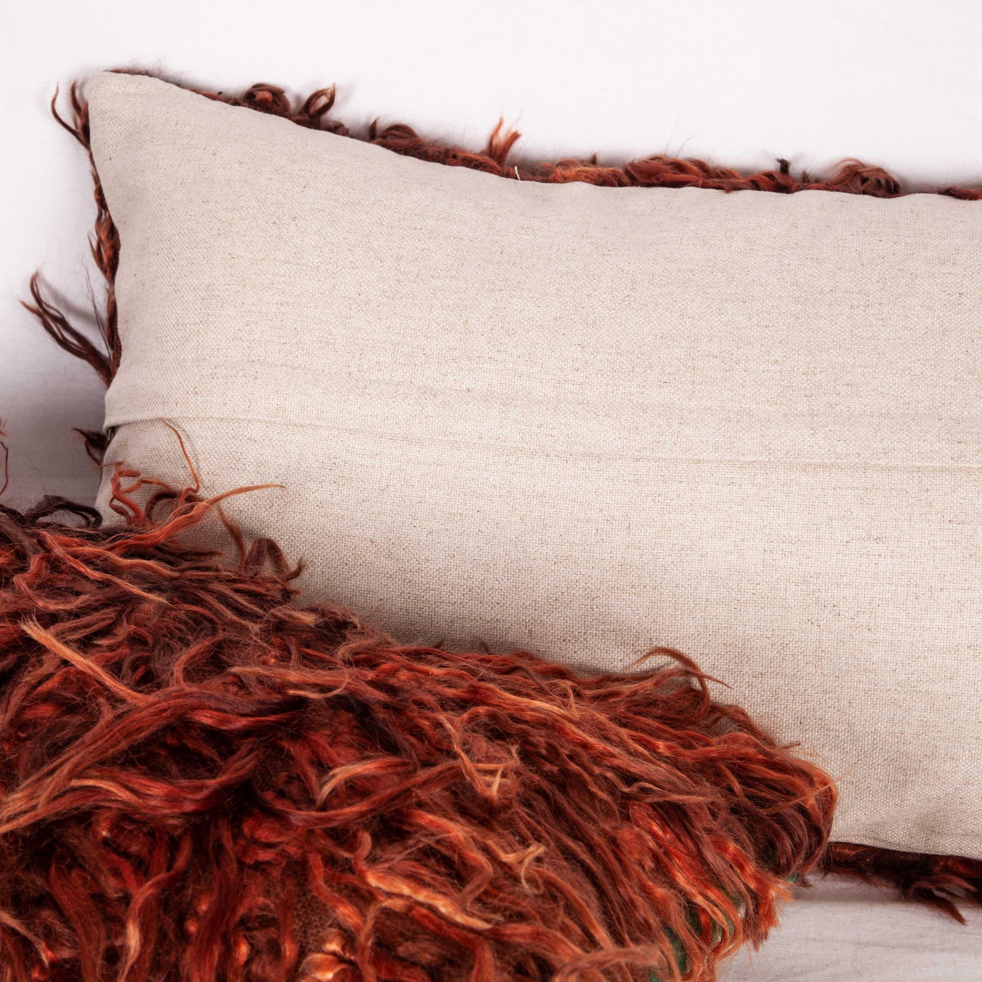Angora Pillow Cases Fashioned from a Mid-20th Century Filikli Rug In Good Condition In Istanbul, TR
