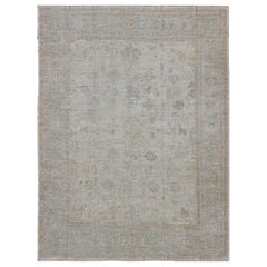 Großer türkischer Angora Oushak Teppich von Keivan Woven Arts mit Blumenmuster