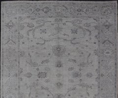 Angora Turkish Oushak Rug With Floral Design by Keivan Woven Arts