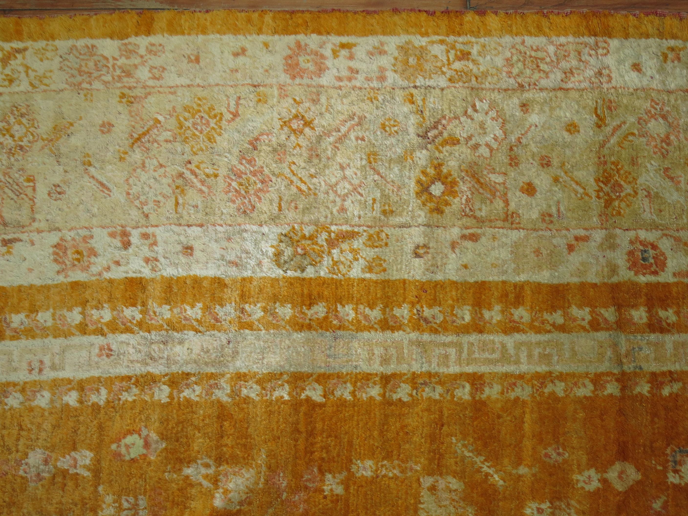 Angora Wool Oushak Rug For Sale 4