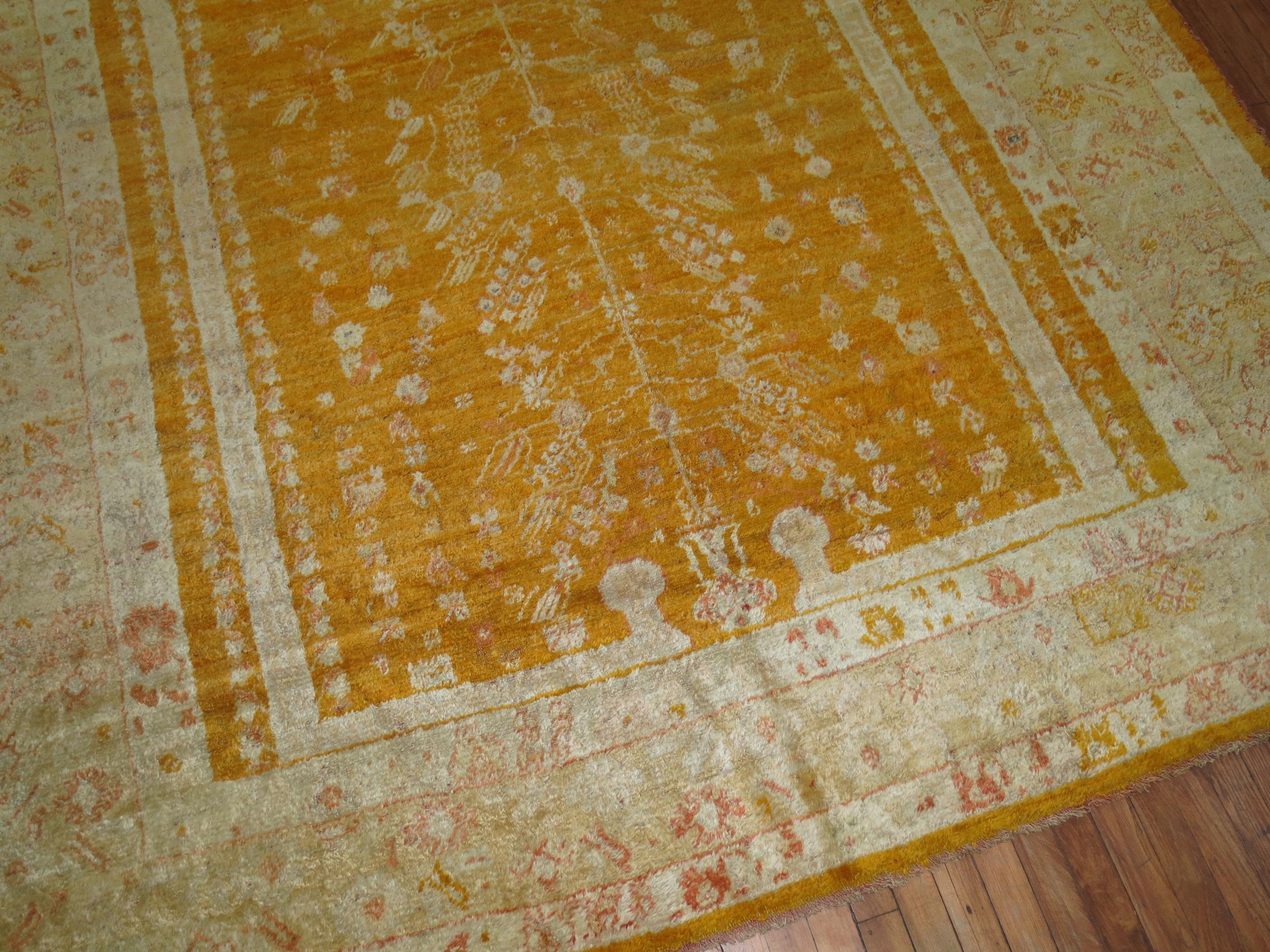 Angora Wool Oushak Rug For Sale 6