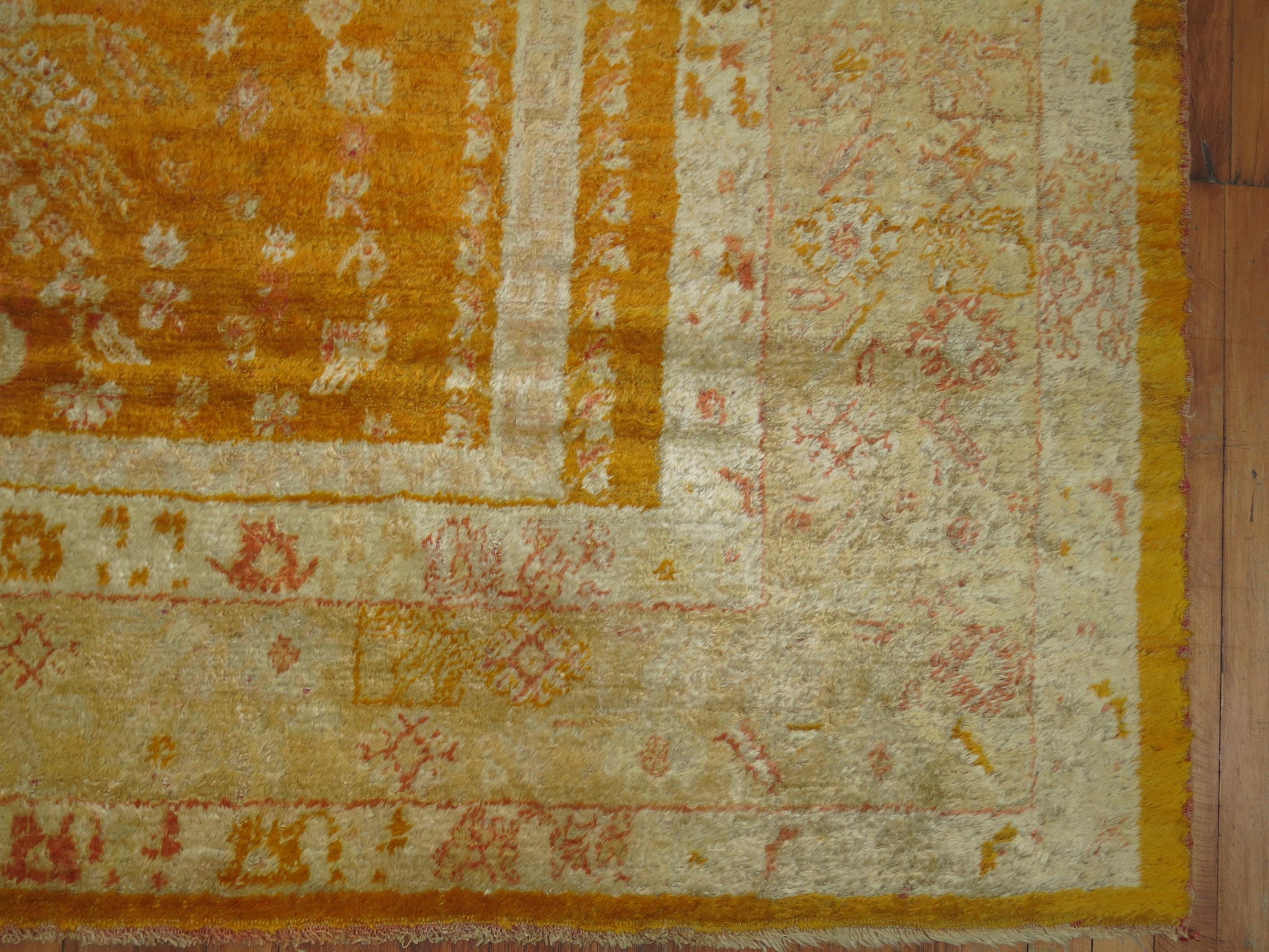 Angora Wool Oushak Rug For Sale 6
