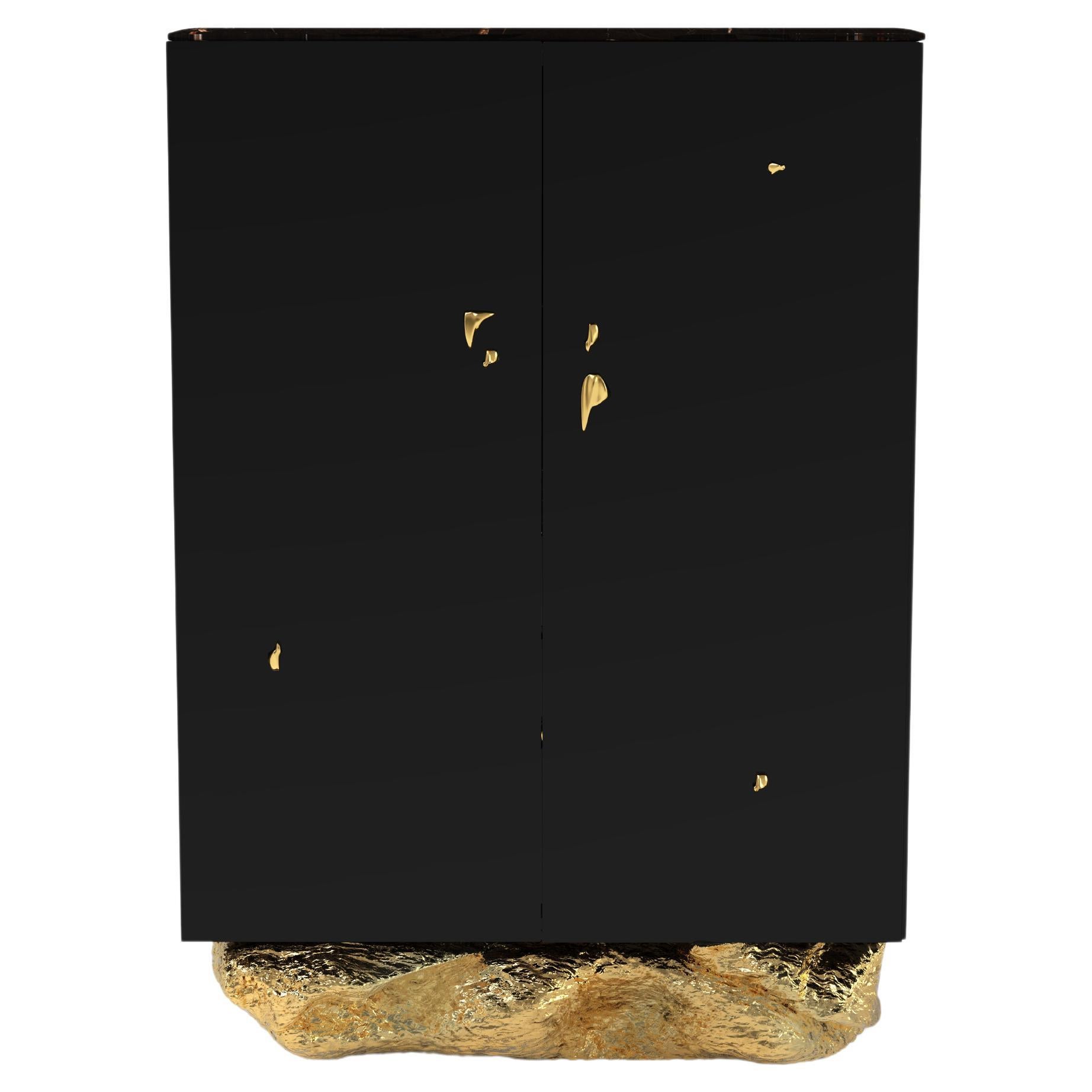 Armoire Angra - Bois laqué et laiton fait main - Boca do Lobo