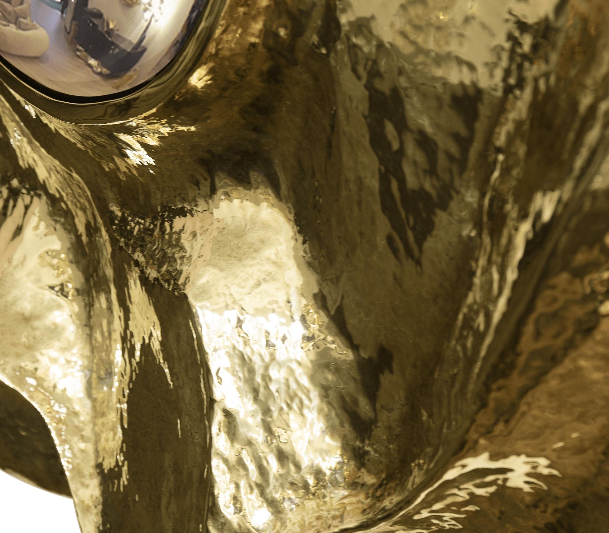 Miroir Angra en laiton et nickel martelé à la main - Boca do Lobo Neuf - En vente à Rio Tinto, PT