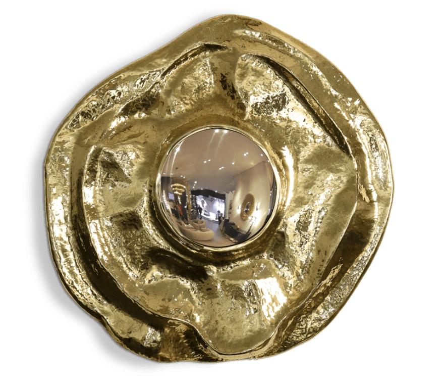 Angra Mirror in Casted Brass and Niquel Plated Stainless Steel by Boca do Lobo For Sale