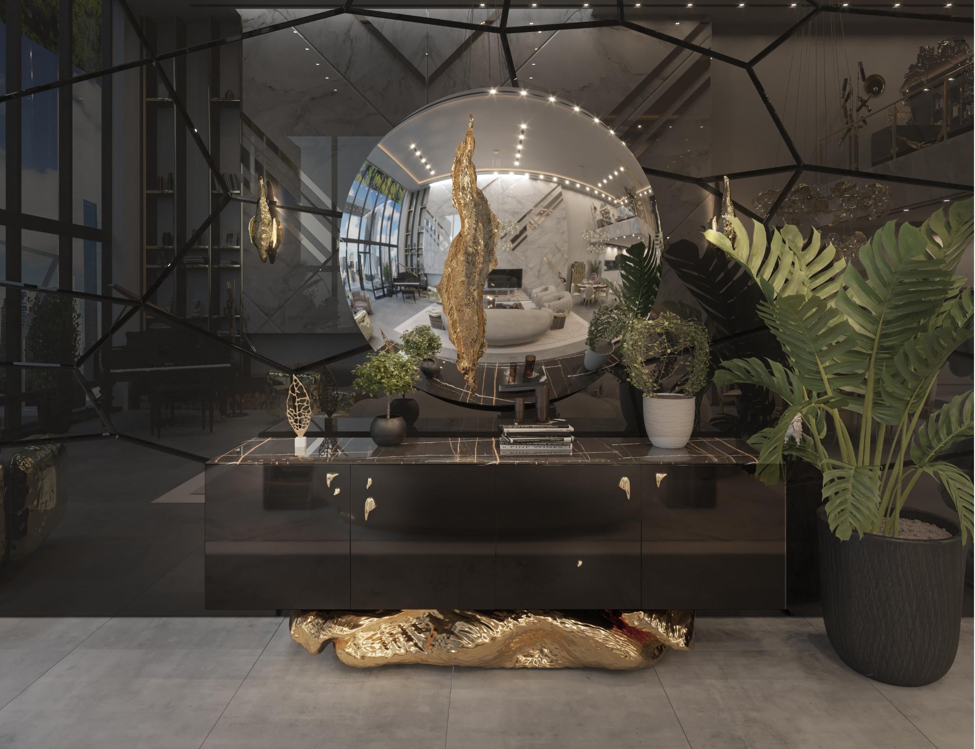 Buffet Angra - Bois laqué et laiton fabriqués à la main - Boca Do Lobo en vente 4