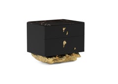Angra Small Nightstand - Hand-Crafted Lacquer Wood & Brass - Boca do Lobo