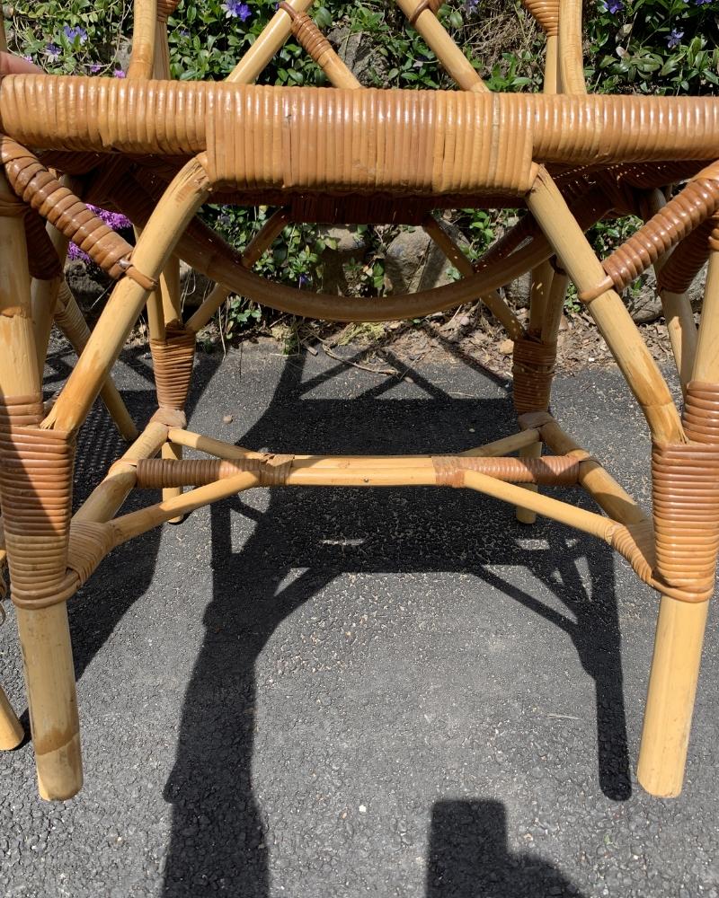 Paire de chaises d'appoint Angraves de style chinoiserie Chippendale en bambou, osier et rotin en vente 5