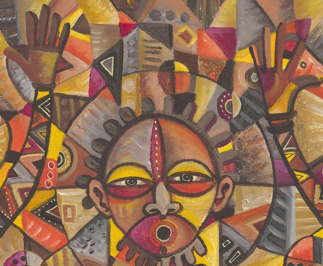 Afrikanische Tänzer, Gemälde, Acryl auf Leinwand (Zeitgenössisch), Painting, von Angu Walters
