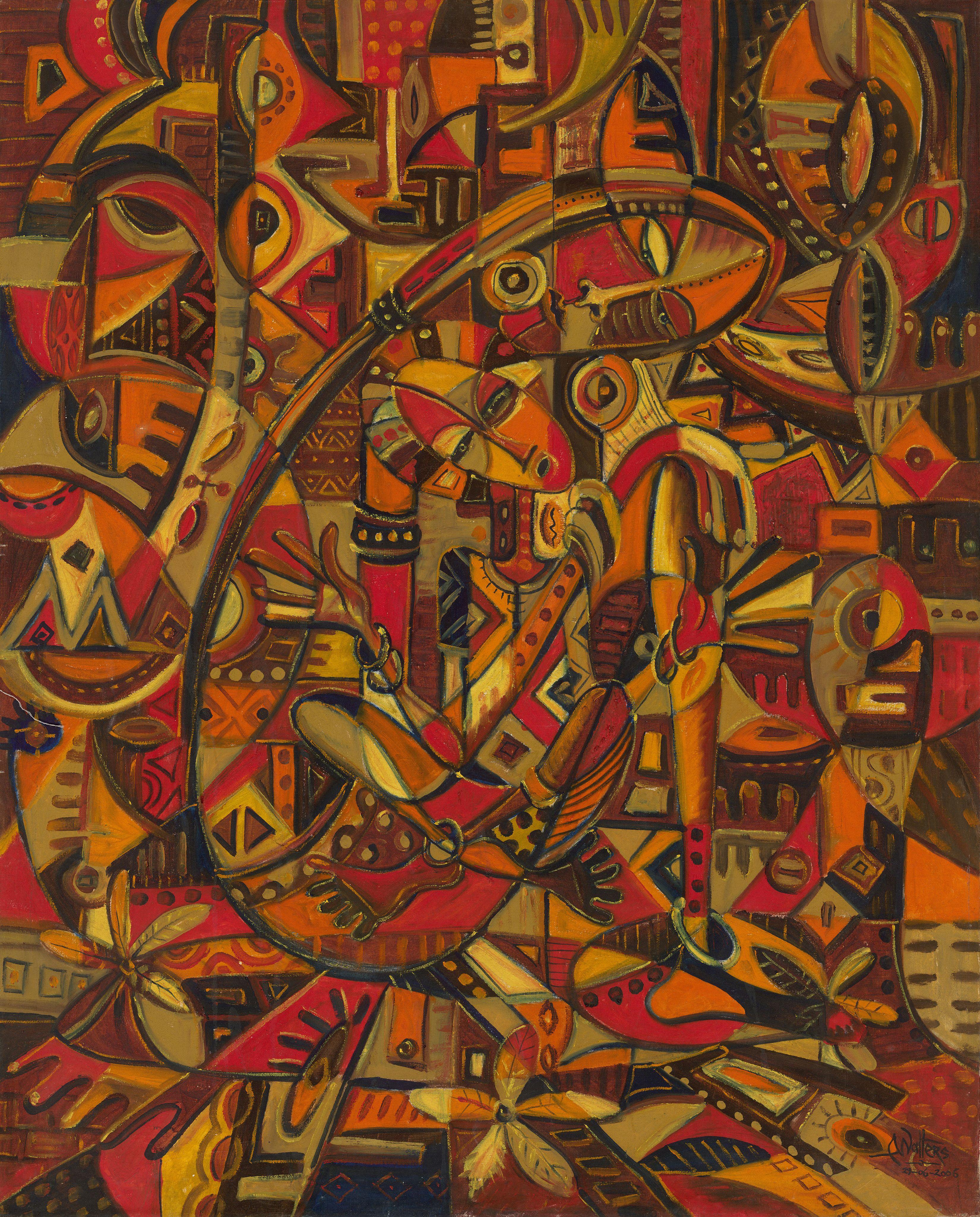 Mother & Child VII, Pittura, Olio su tela - Painting di Angu Walters