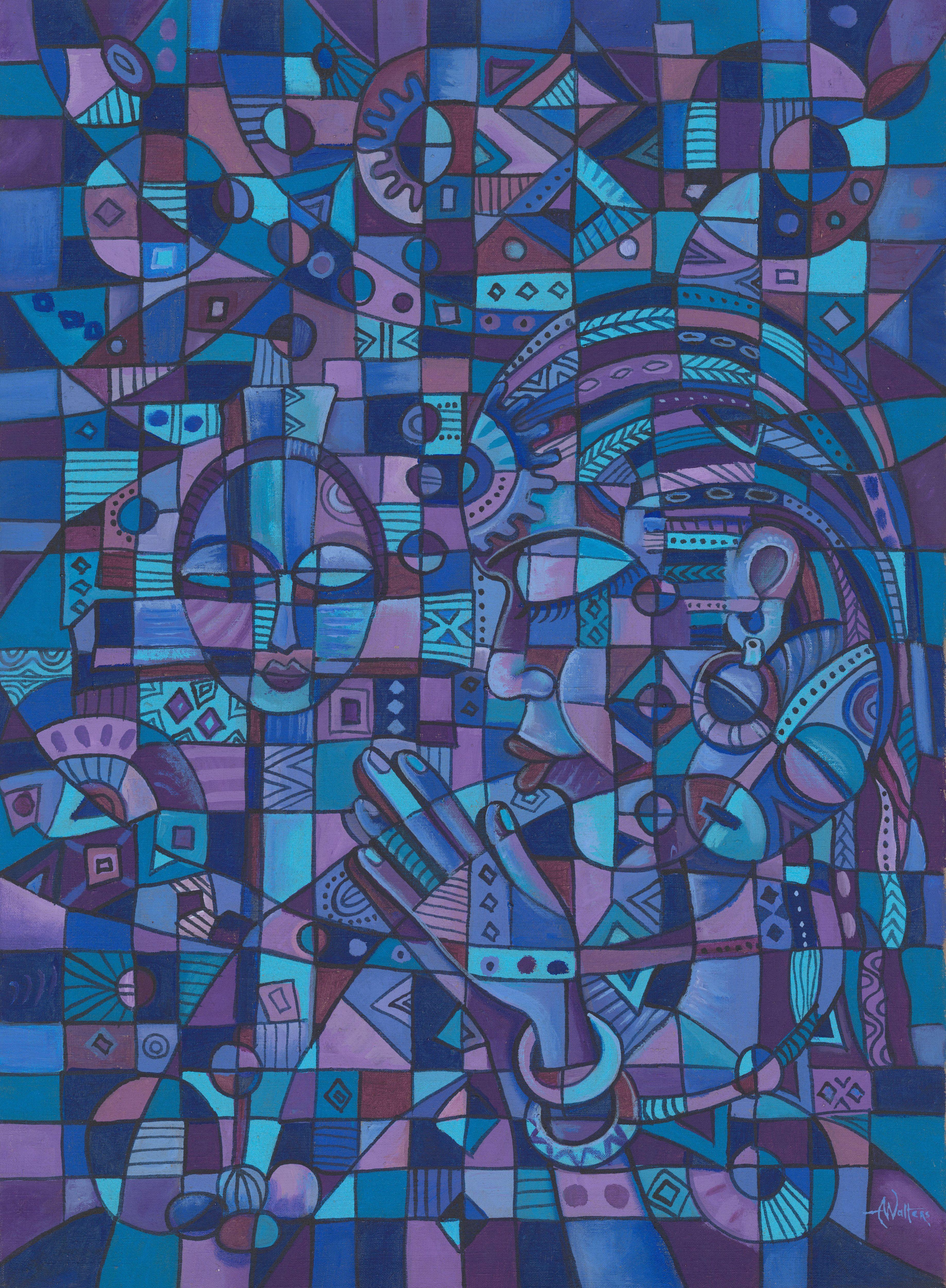 Gebet IV, Gemälde, Acryl auf Leinwand