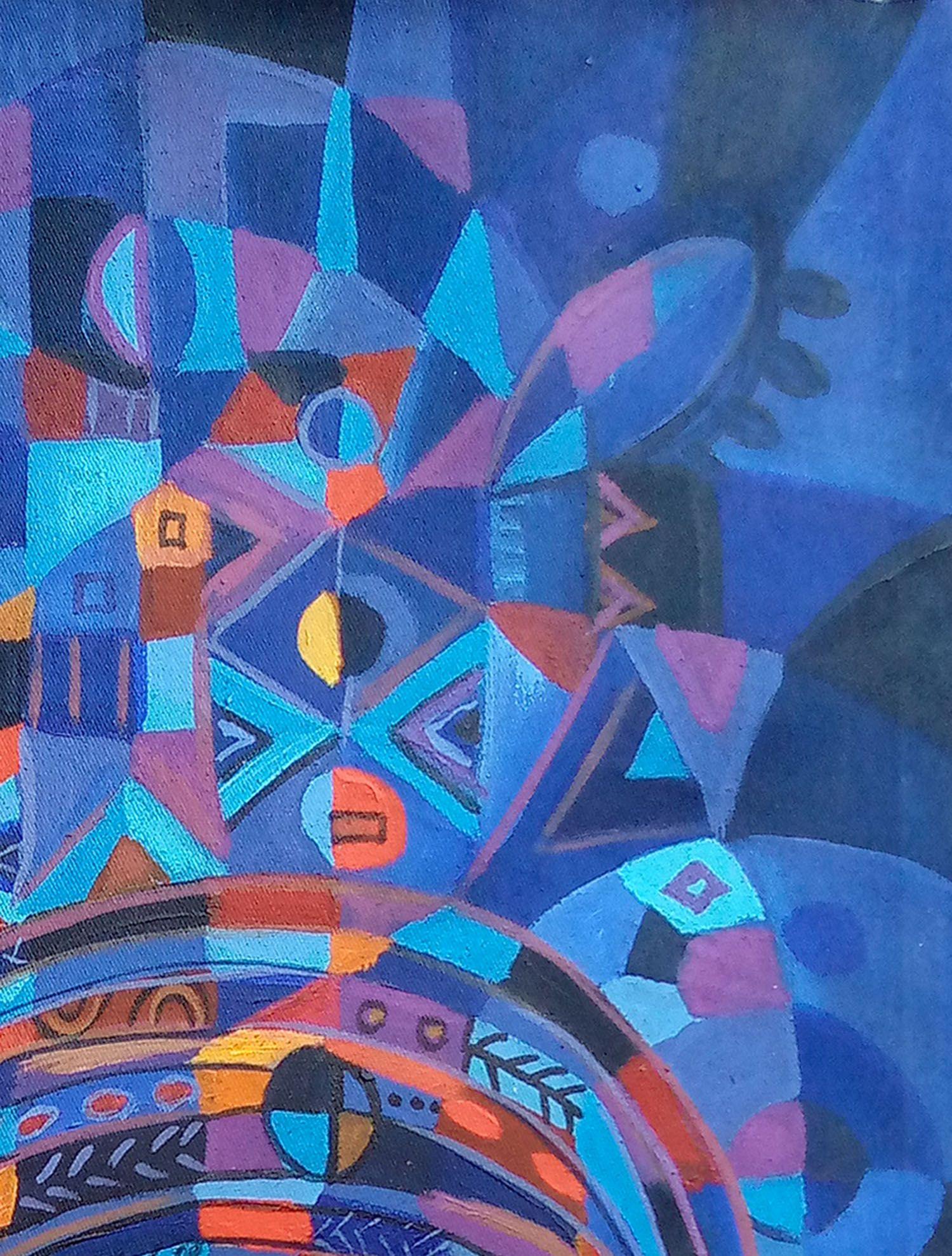 Prière VII peinture de chrétiens africains, Peinture, Acrylique sur toile 1