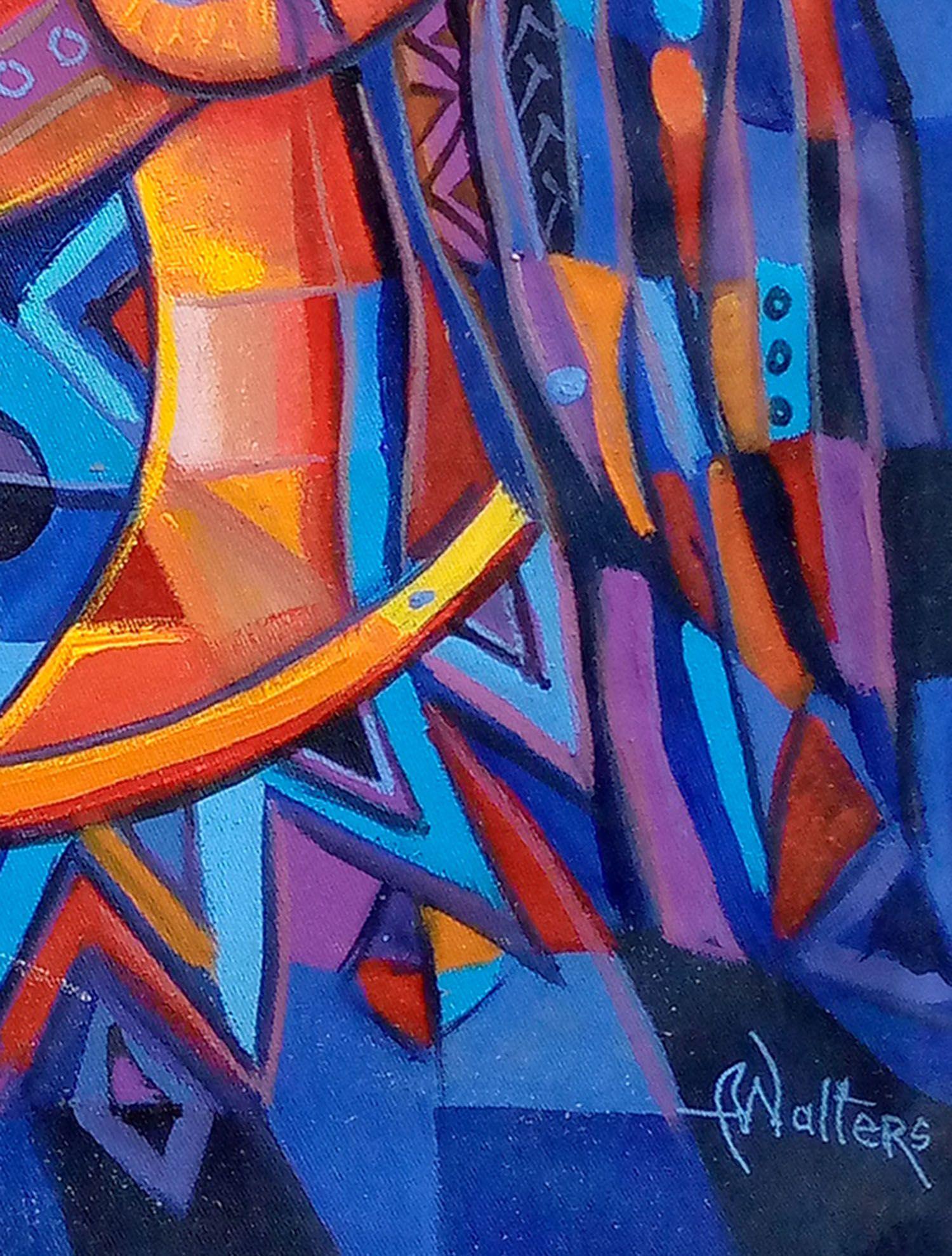 Prière VII peinture de chrétiens africains, Peinture, Acrylique sur toile 2