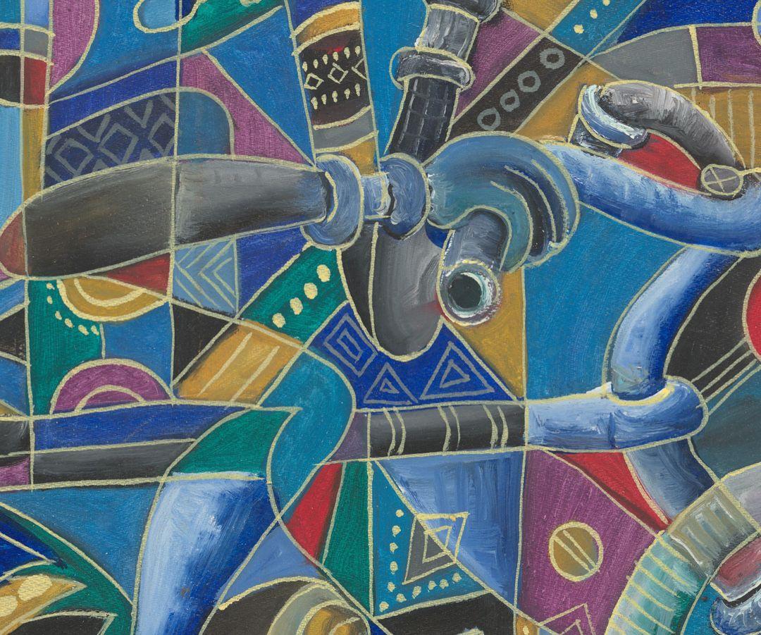 The Last Cyclist, Painting, Oil on Canvas For Sale 1