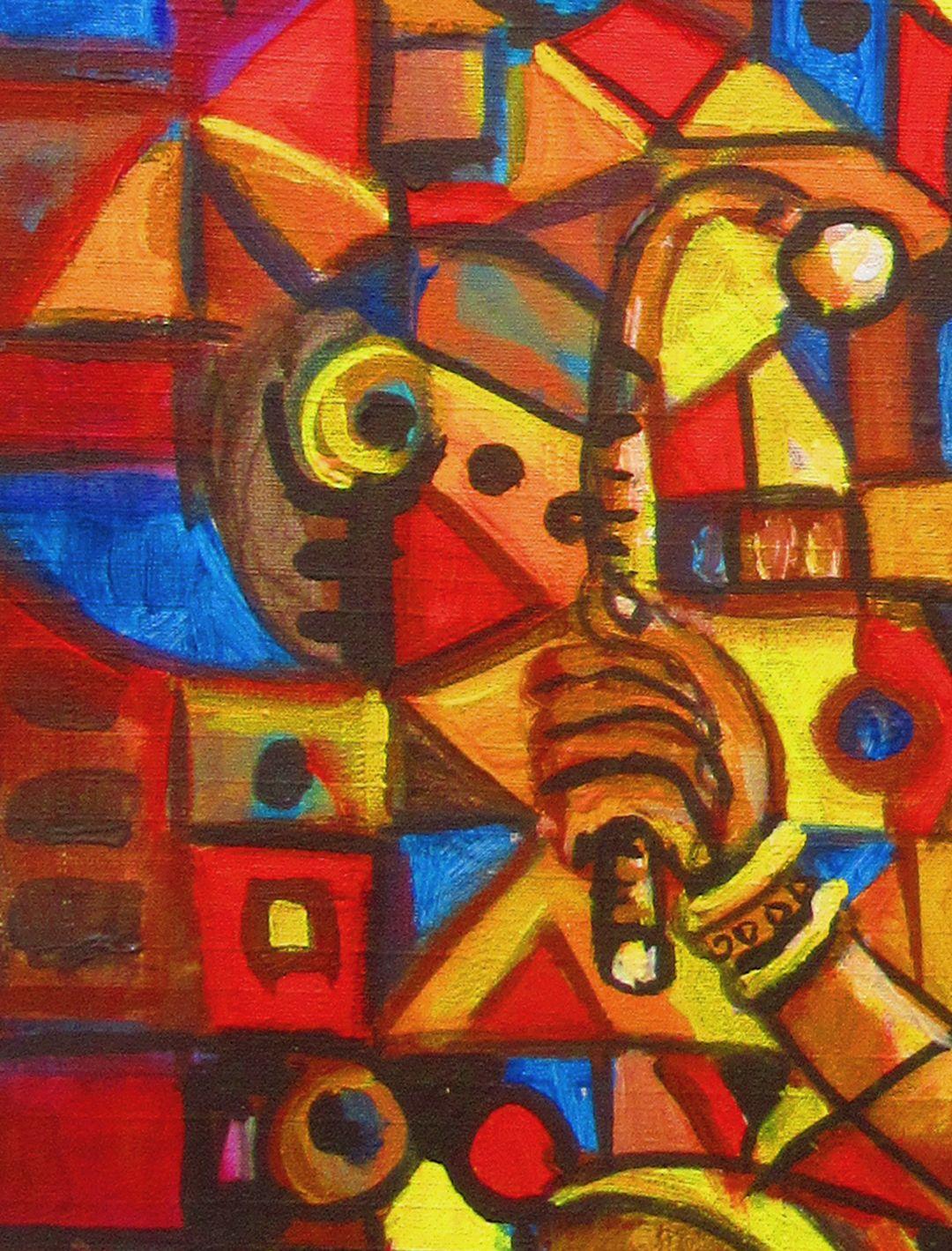 The Talking Drummer IV, Painting, Acrylic on Canvas For Sale 2