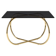 Mesa baja dorada Angui