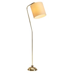 Angular Brass Floor Lamp with Spiral Decoration, Finland 1950s