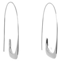 Vintage Angular Drop Hook Earrings in Recycled Silver