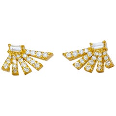 Angular Fan Diamond Earrings