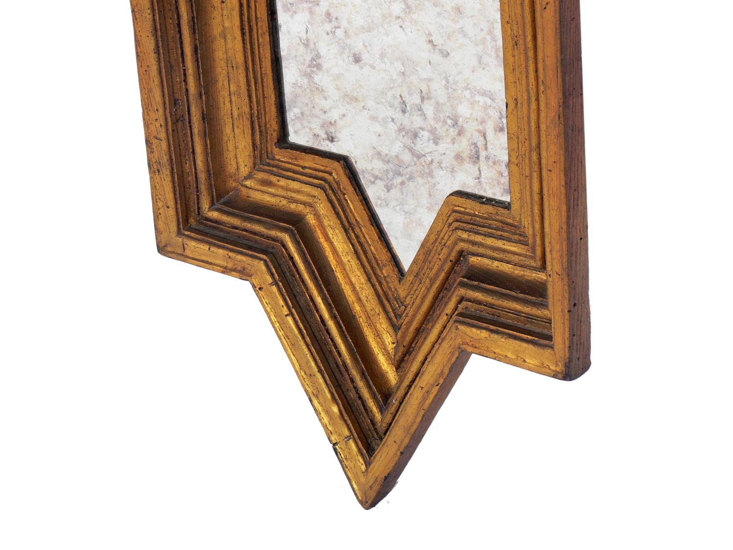 Gothic Revival Angular Gilt Mirror