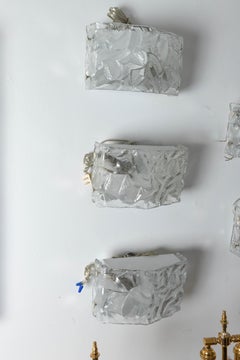 Wandleuchter „Ice“ aus Glas mit Chromdetails, von Kalmar