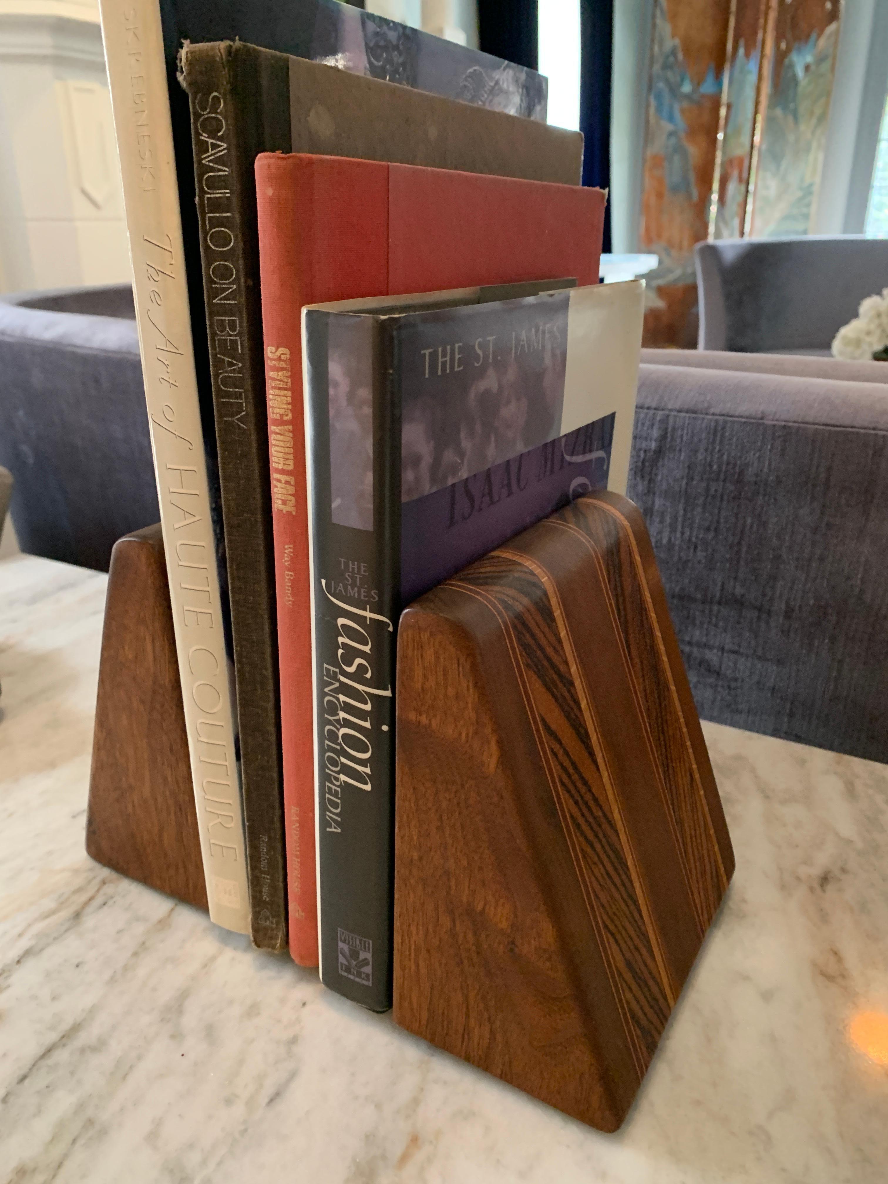 wooden book ends