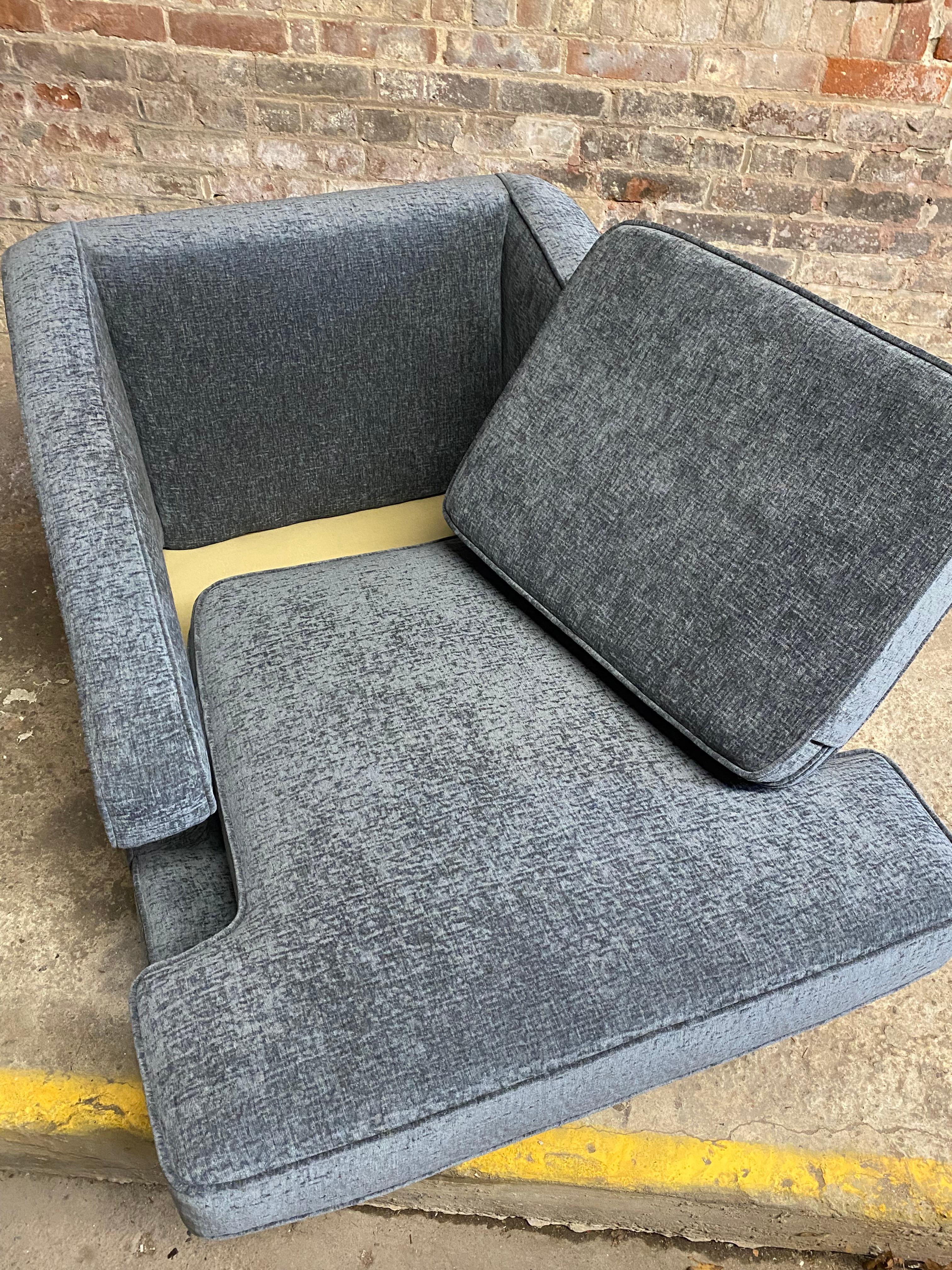 Angular Mid Century Modern Slant Arm Lounge Chair For Sale 4