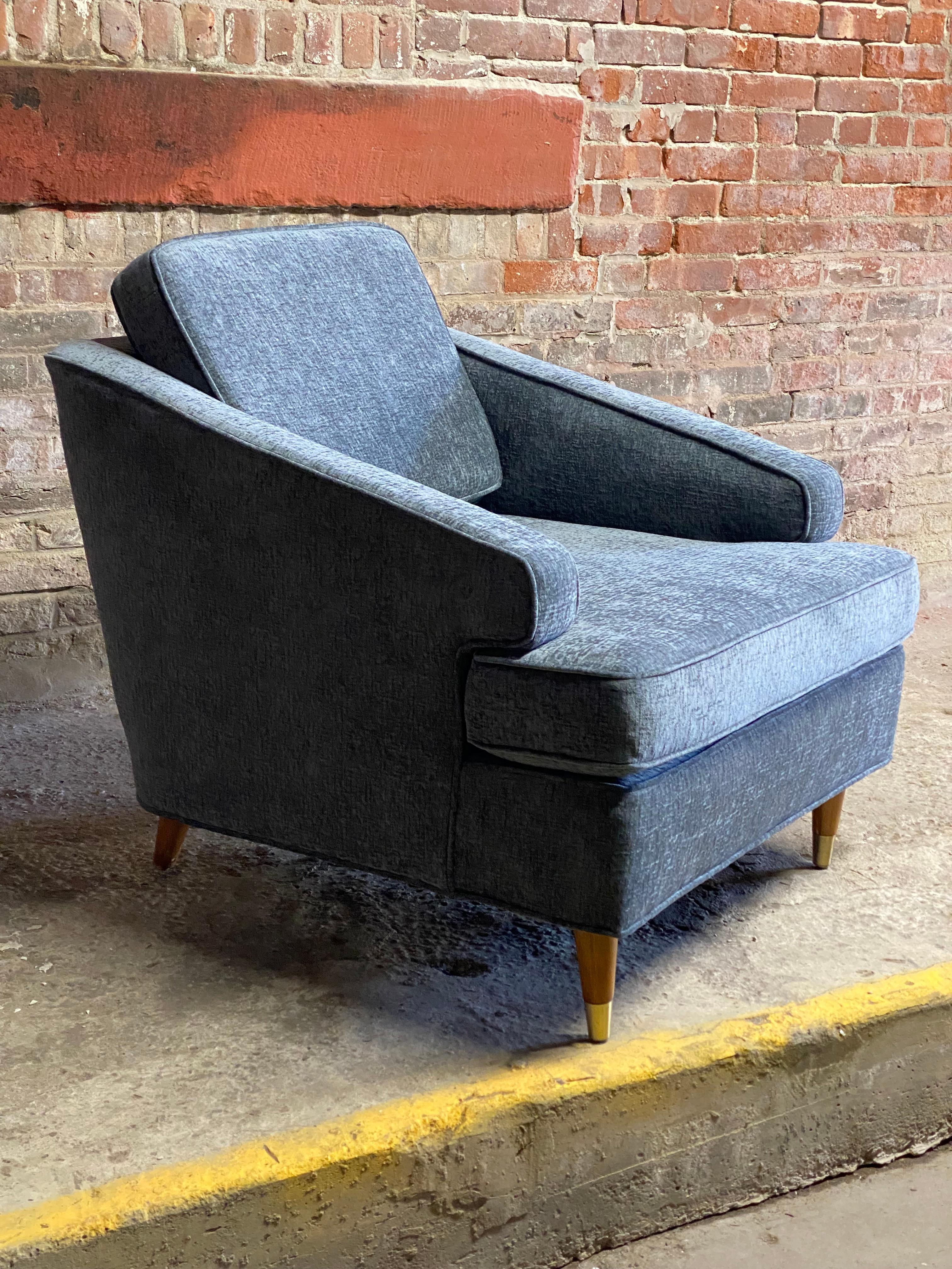 American Angular Mid Century Modern Slant Arm Lounge Chair For Sale