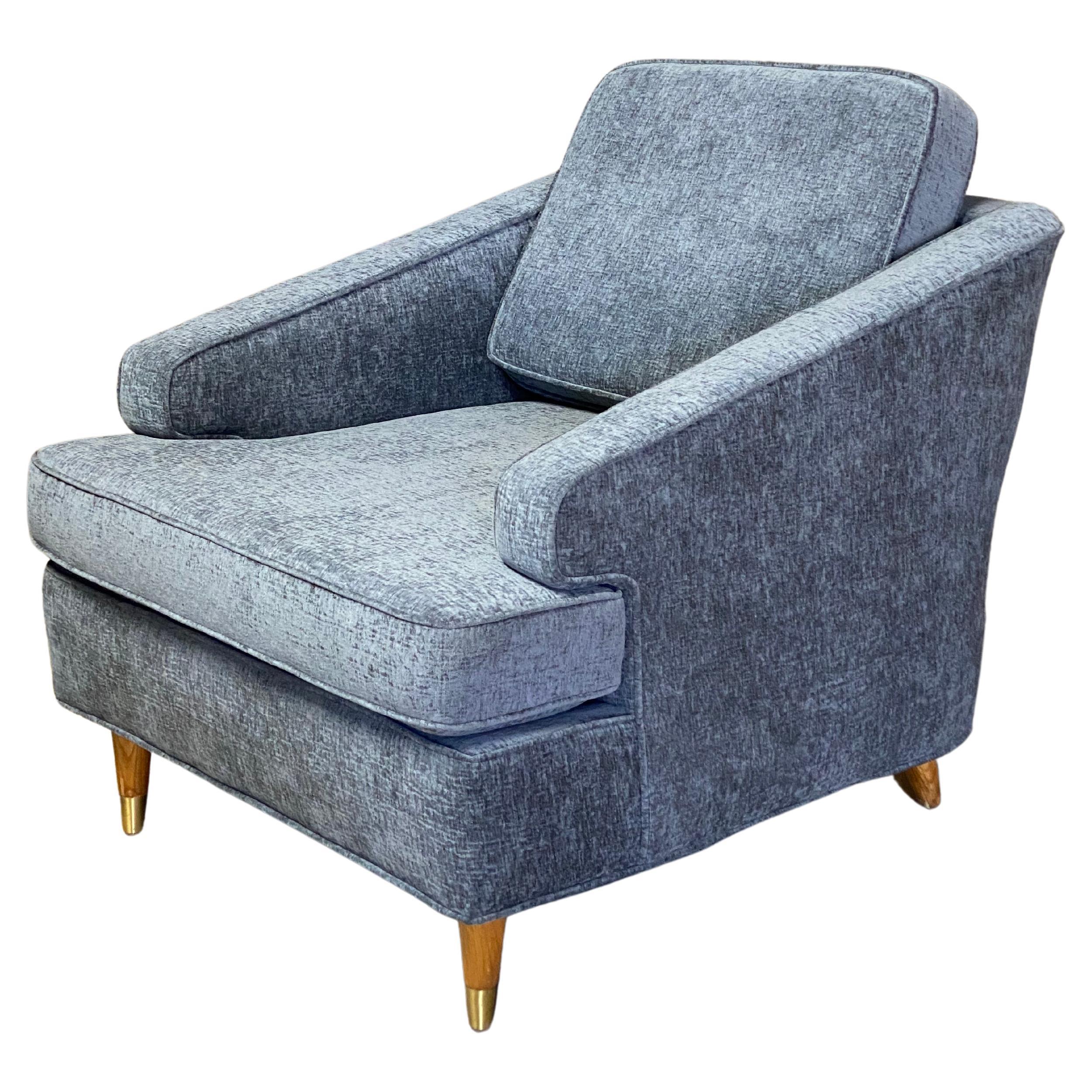 Angular Mid Century Modern Slant Arm Lounge Chair