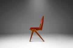 Angular Patinaed Chair in Walnut & Vinyl After Carlo de Carli, USA, c. 1960s
