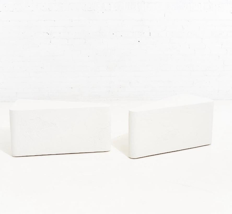 Angular Plaster Side Tables, 1970 In Excellent Condition In Chicago, IL