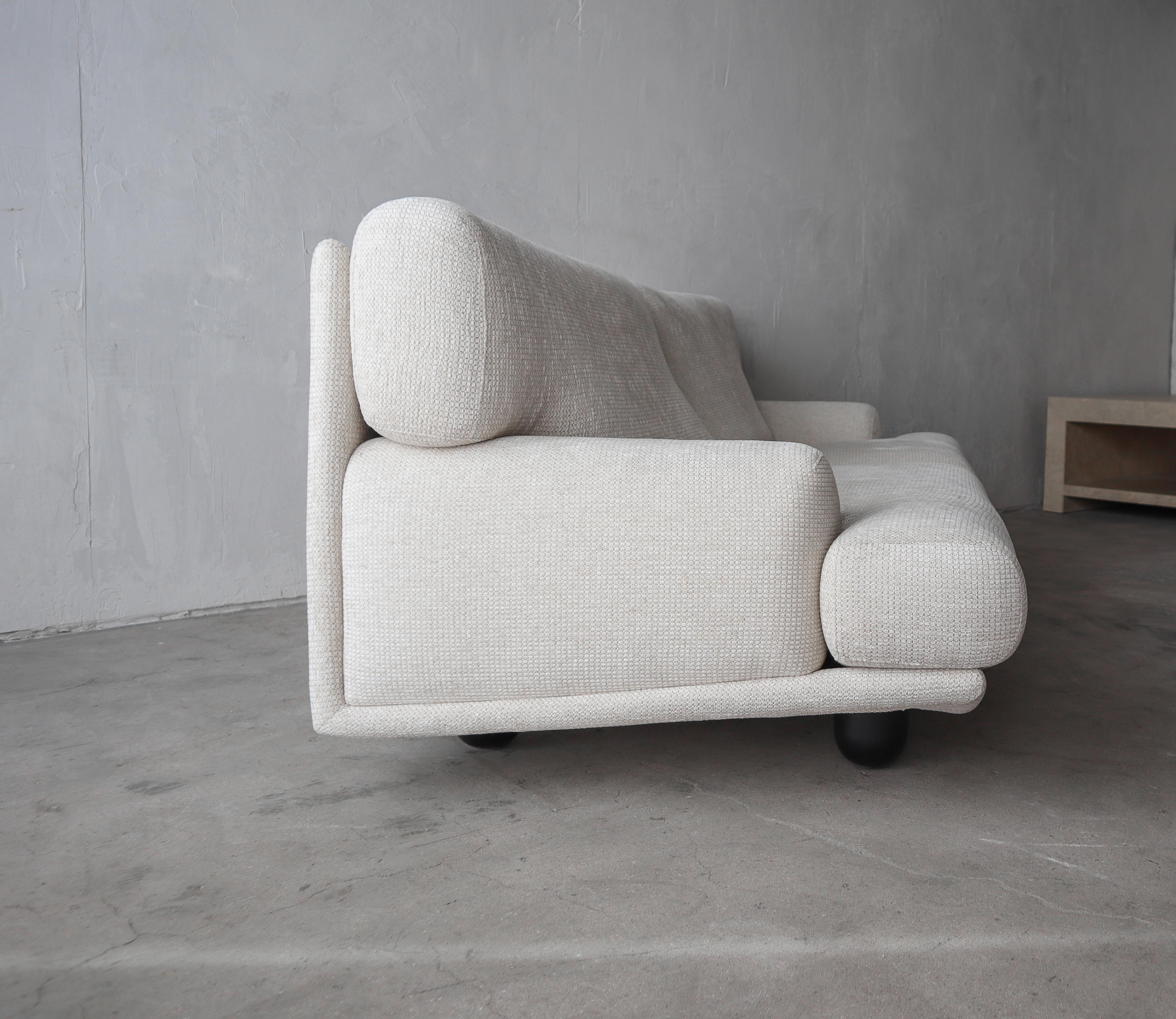Chenille Angular Postmodern Italian Sofa