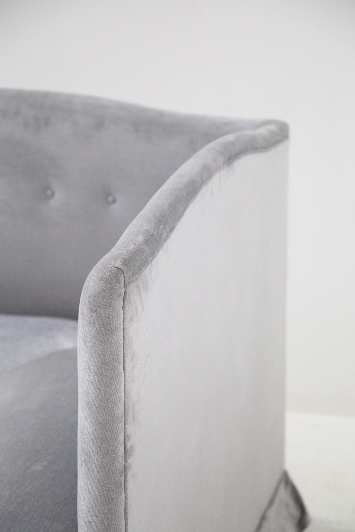 Italian Angular Vintage Velvet Sofa by Gio Ponti with Certificate