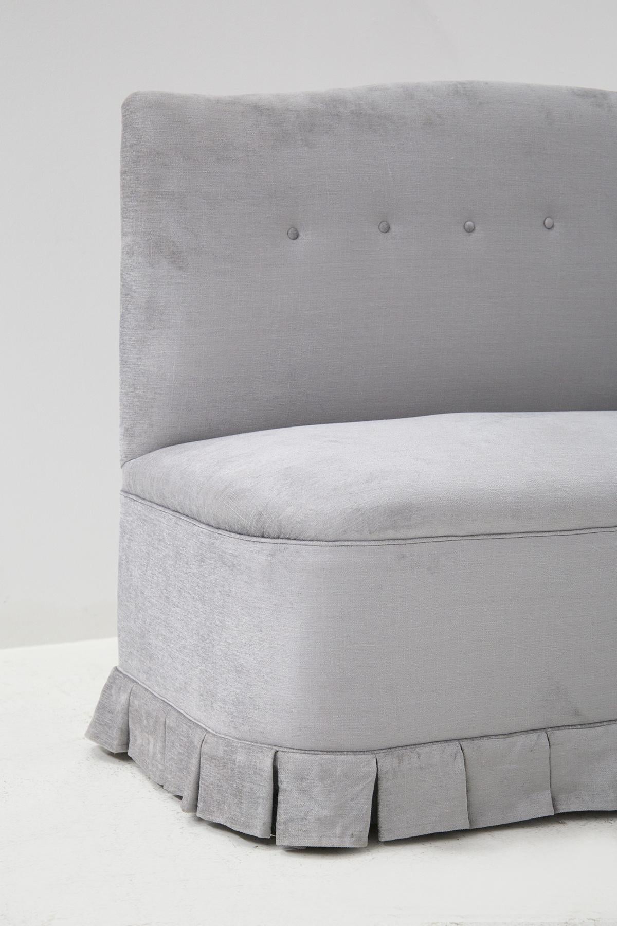 Mid-20th Century Angular Vintage Velvet Sofa by Gio Ponti with Certificate