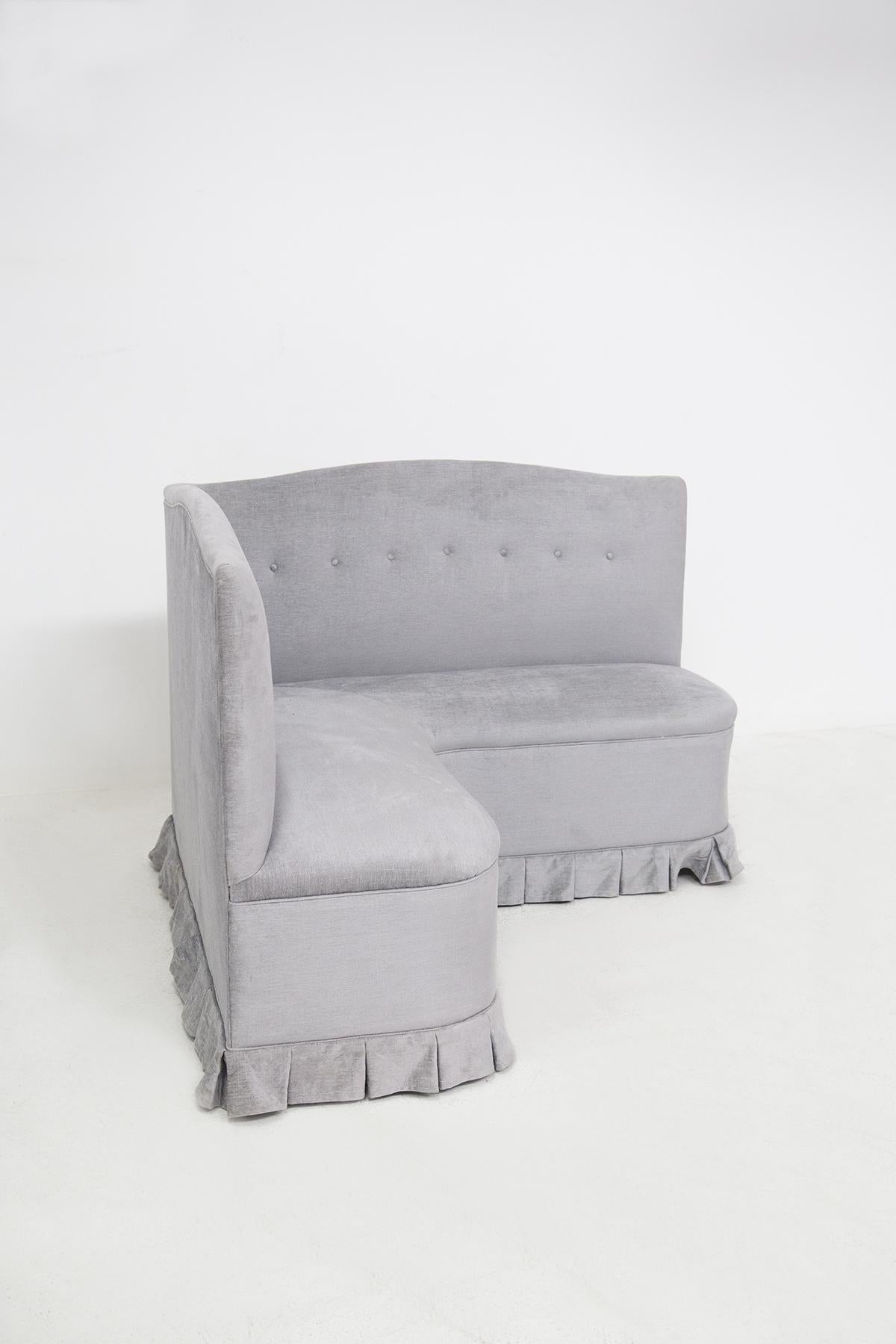 Angular Vintage Velvet Sofa by Gio Ponti with Certificate 1