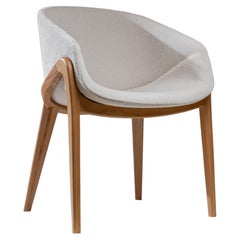 Ângulo Brazilian Contemporary Wood and Fabric Chair by Lattoog