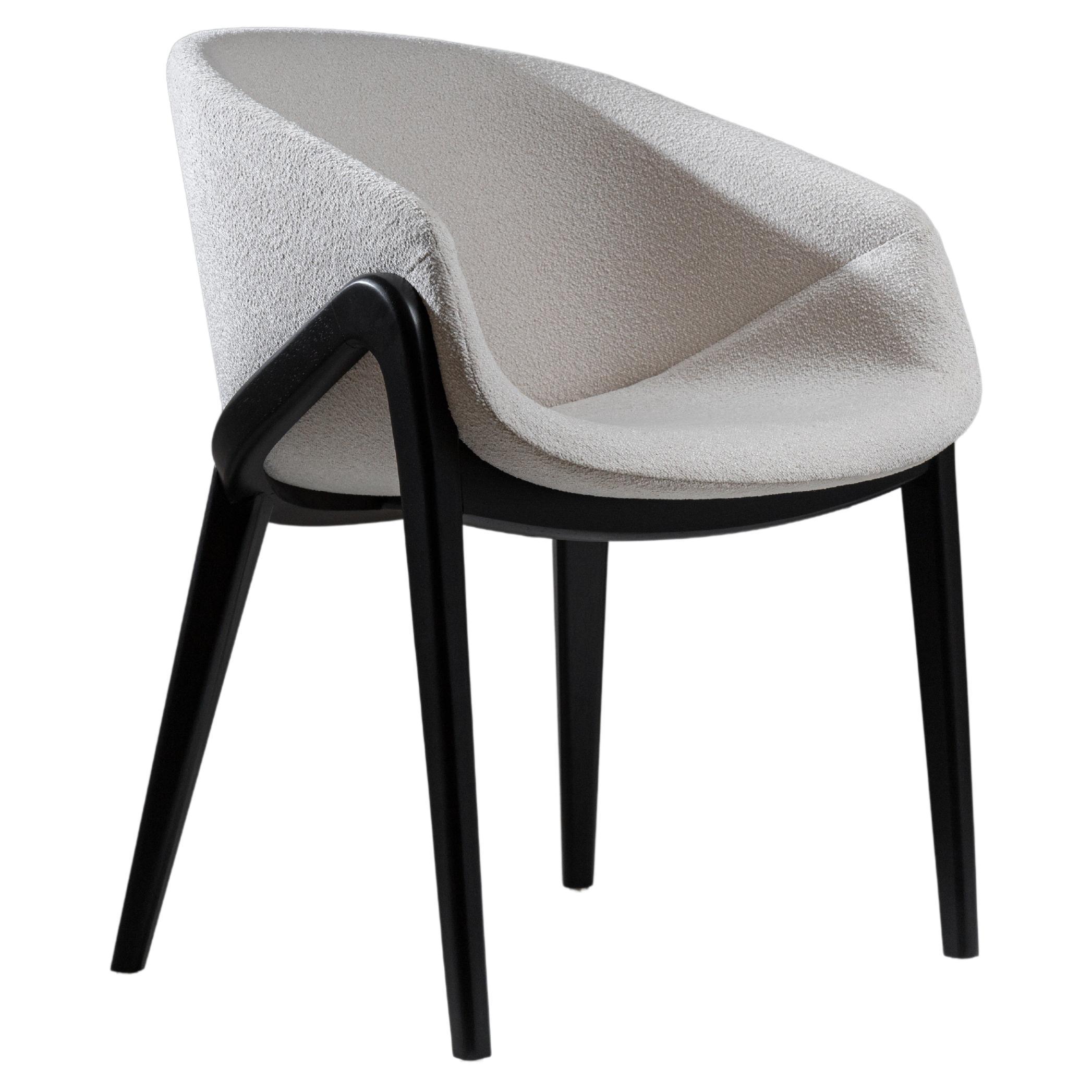 Ângulo Brazilian Contemporary Wood and Fabric Chair by Lattoog For Sale