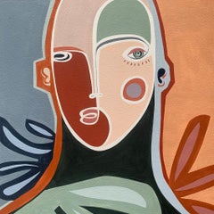 Clarity - A human face is represented through lines, colors and flowers,