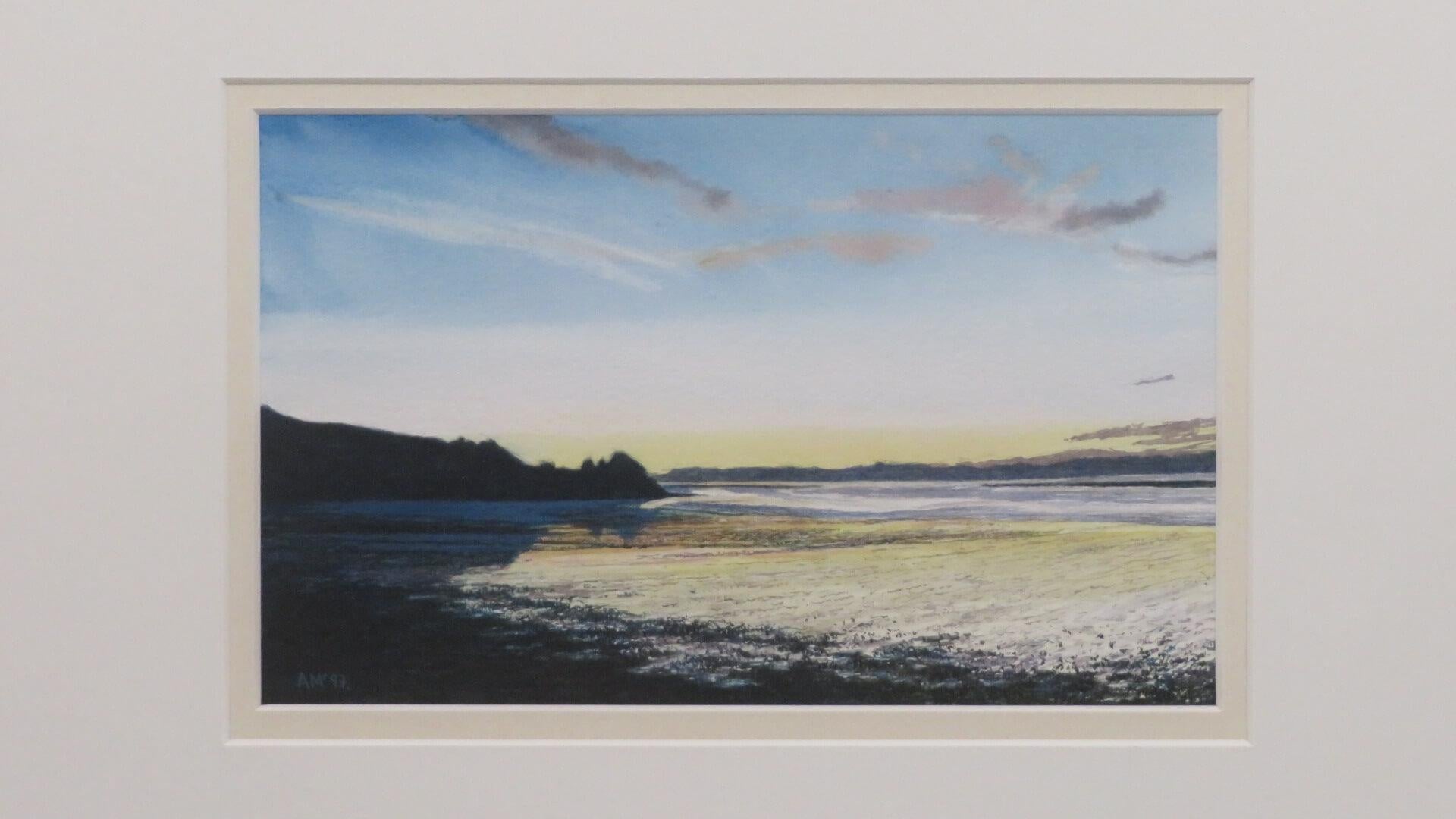 Angus Maywood MCEwan RSW (1963) Original signed watercolour FIFE Sunset SCOTTISH - Painting by Angus Maywood McEwan 