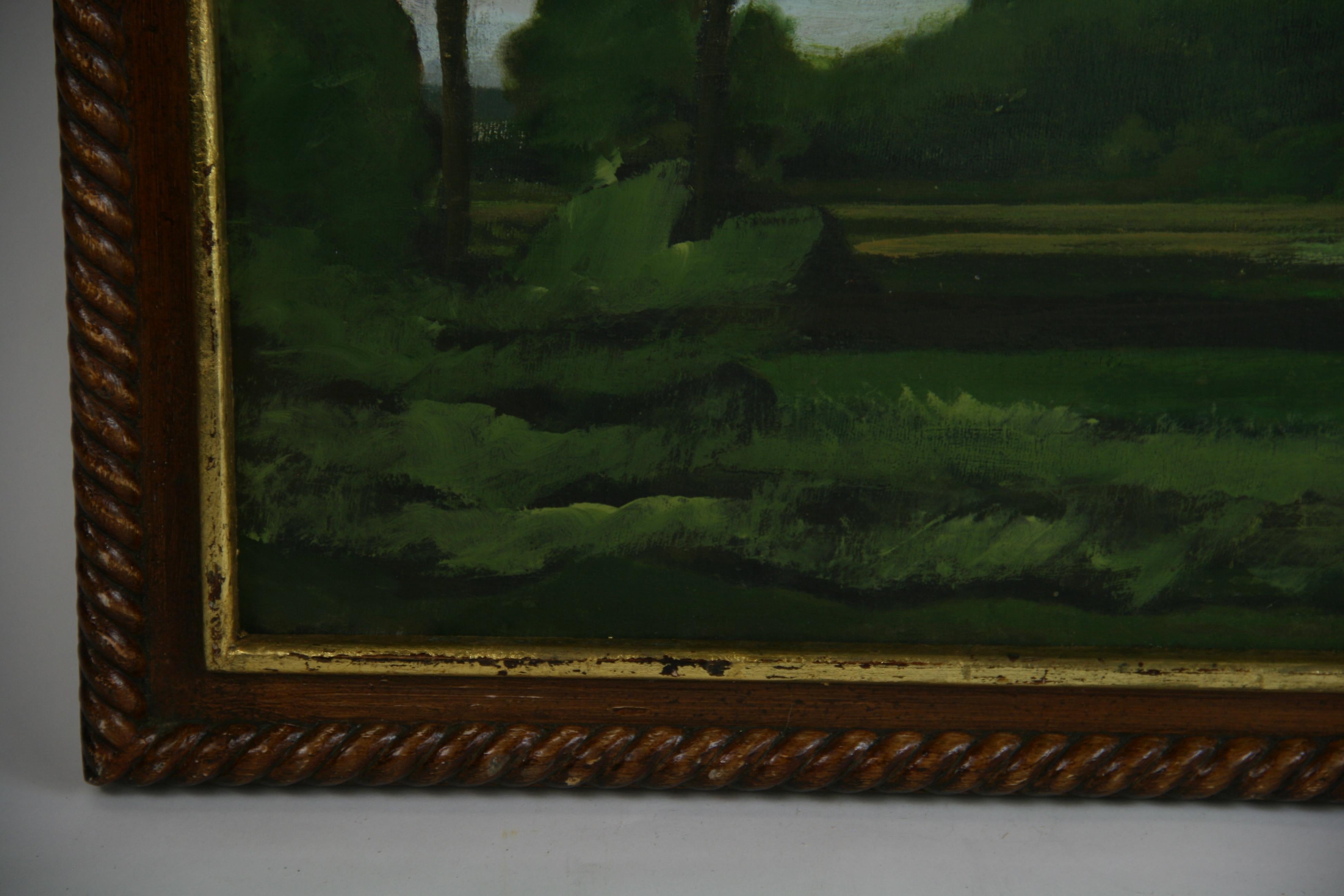 Antique Impressionist English Country Landscape 1945 2