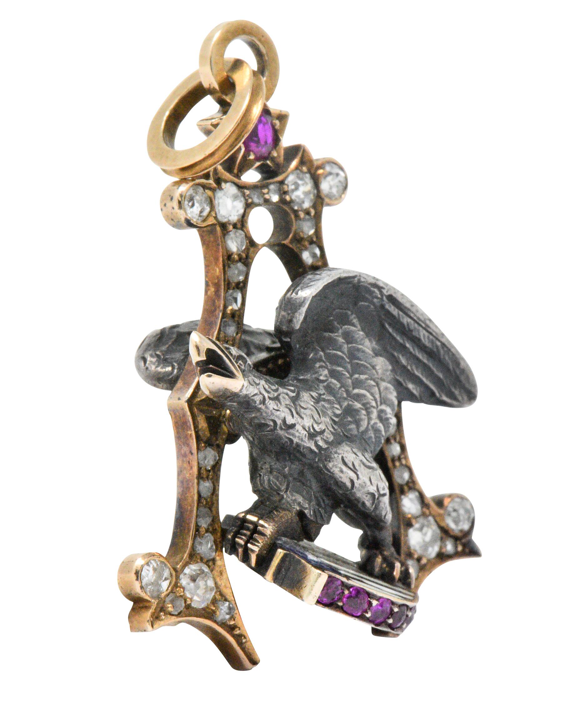 white gold eagle pendant