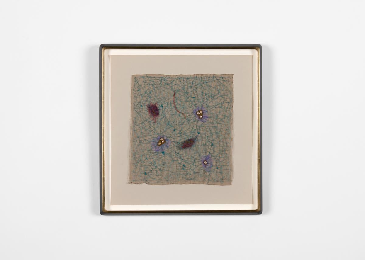 Embroidered Ani Afshar, Color and Void, Framed Collage, United States, 2015 For Sale