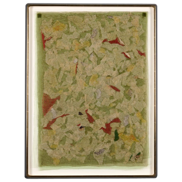 Ani Afshar, "Sari d'or dans le désert, " Collage encadré, États-Unis, 2016. en vente