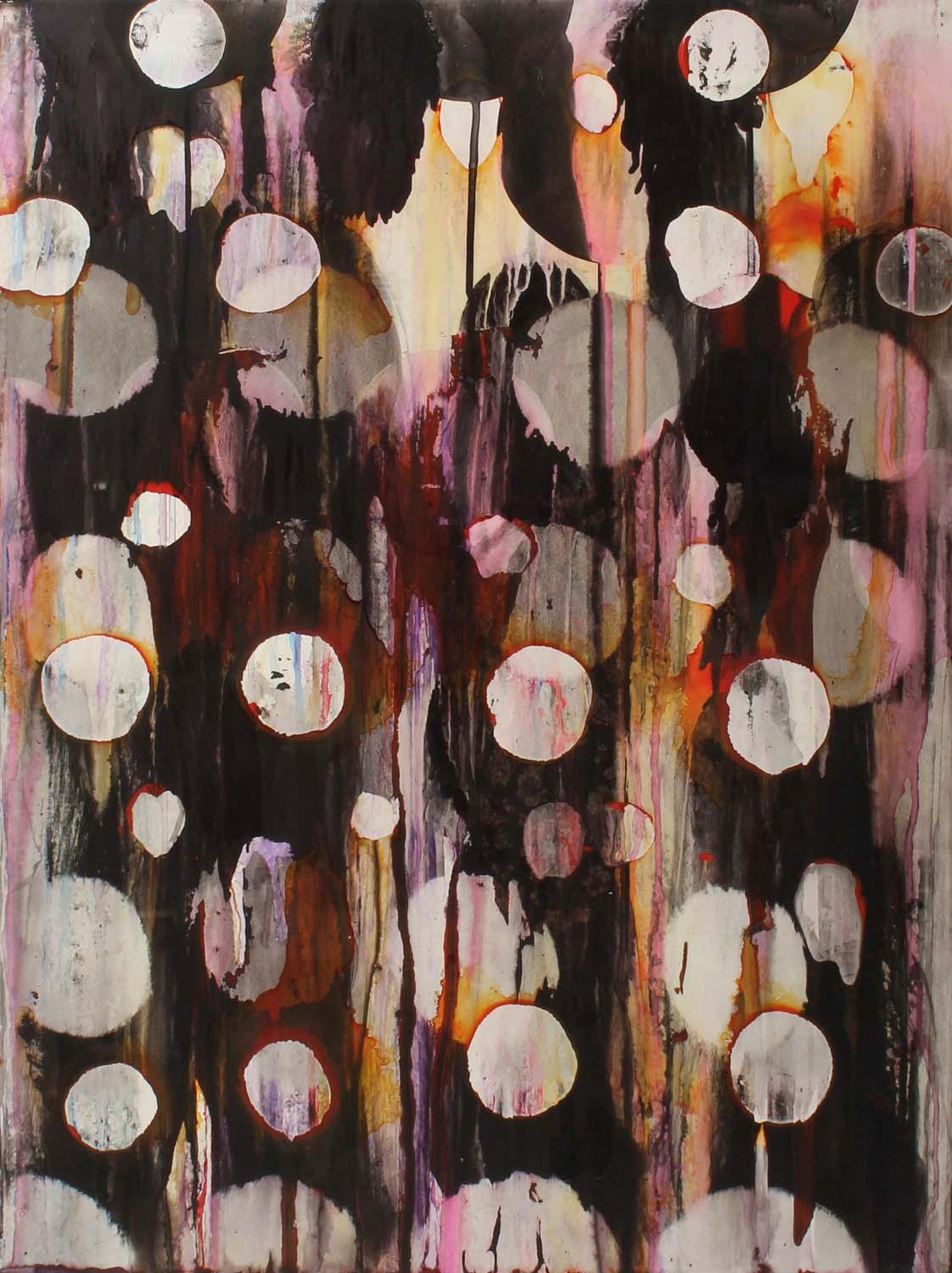 Mixed Media Painting, Ani Hoover, 2010, Pink, Red and Black 1